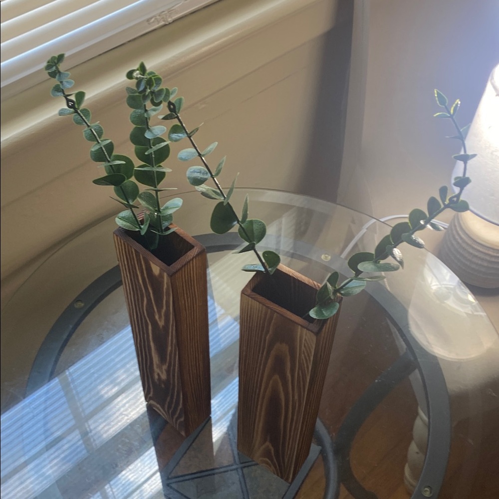 New Wooden Wall Planters with Greenery